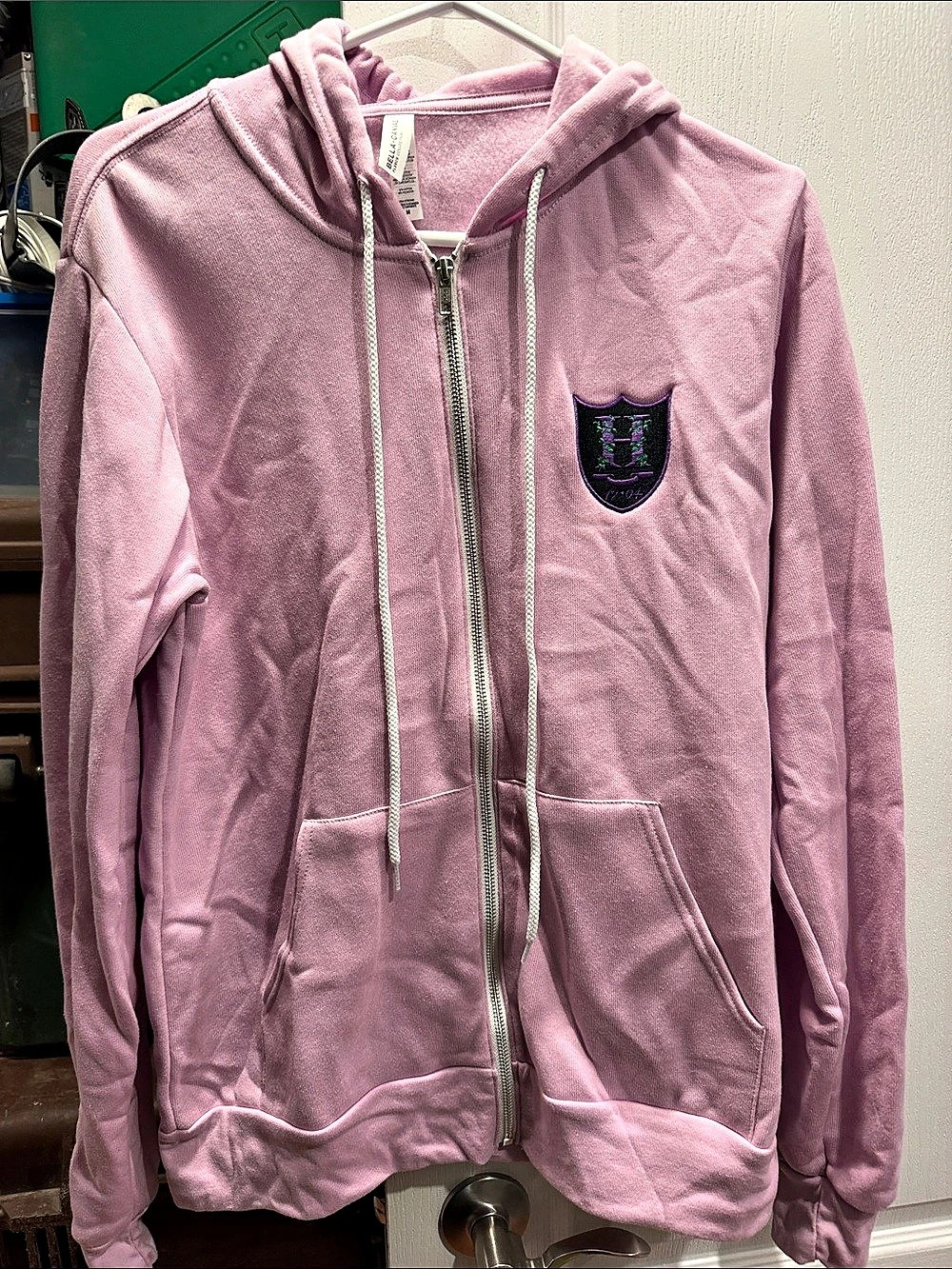 Bella + Canvas Zip-Up Hoodie Pink Medium Like New